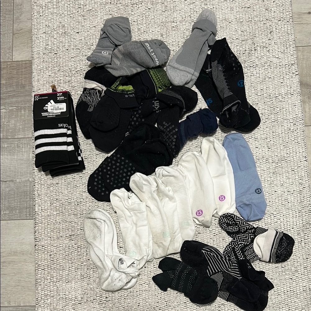 lululemon athletica women’s Athletic Socks in Black, White, and Gray
